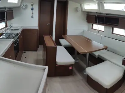 Evgenia, a Beneteau Oceanis 46.1 sailboat at Keramoti, Greece