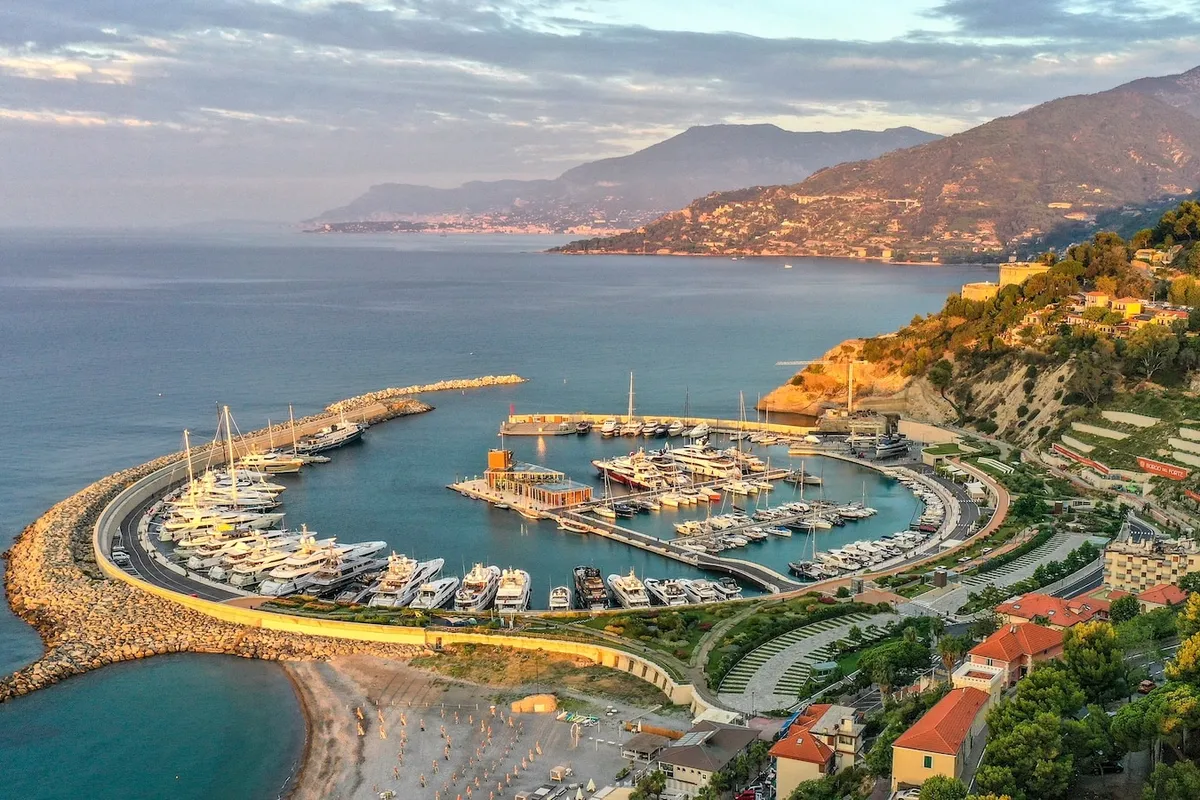 Cala del Forte, marina in Ventimiglia, Italy