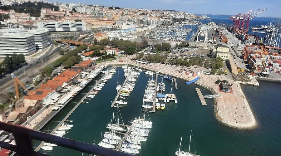 Santo Amaro Dock, marina in Lisbon, Portugal