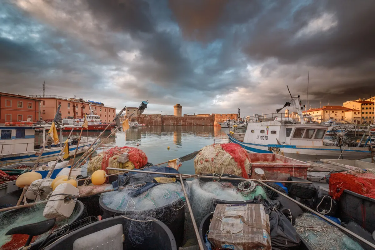Darsena Medicea, marina in Portoferraio, Italy