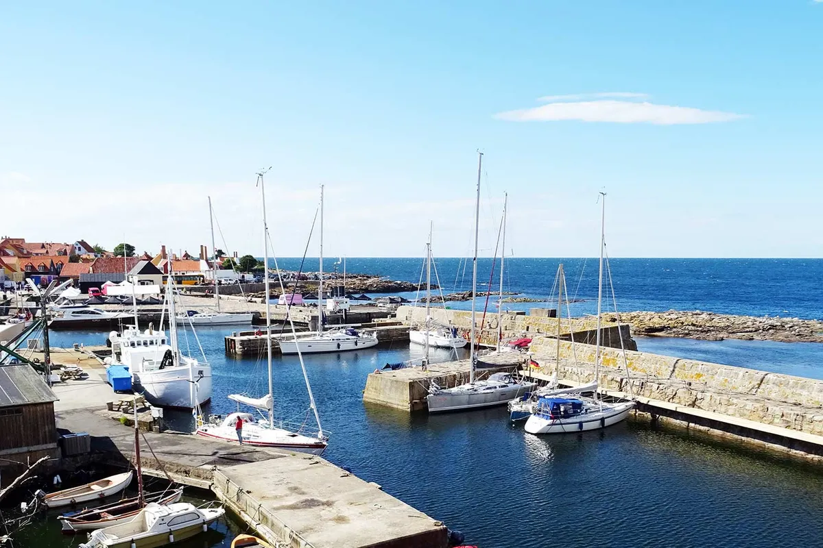 Gudhjem Havn, marina in Gudhjem, Denmark