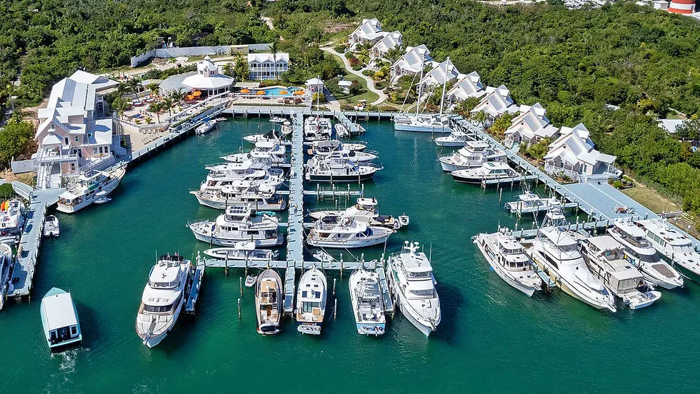 Hope Town Harbour, marina in Hope Town, Bahamas