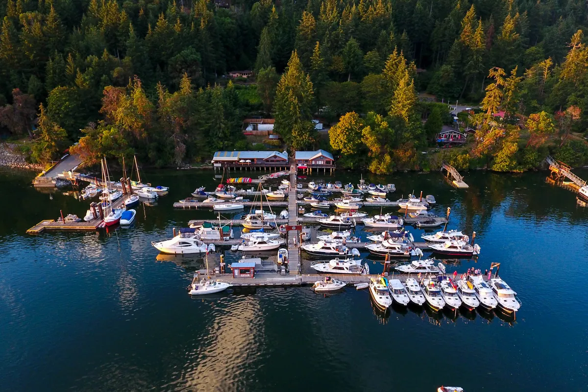 Montague Harbour Marina in Southern Gulf Islands Electoral Area, Canada