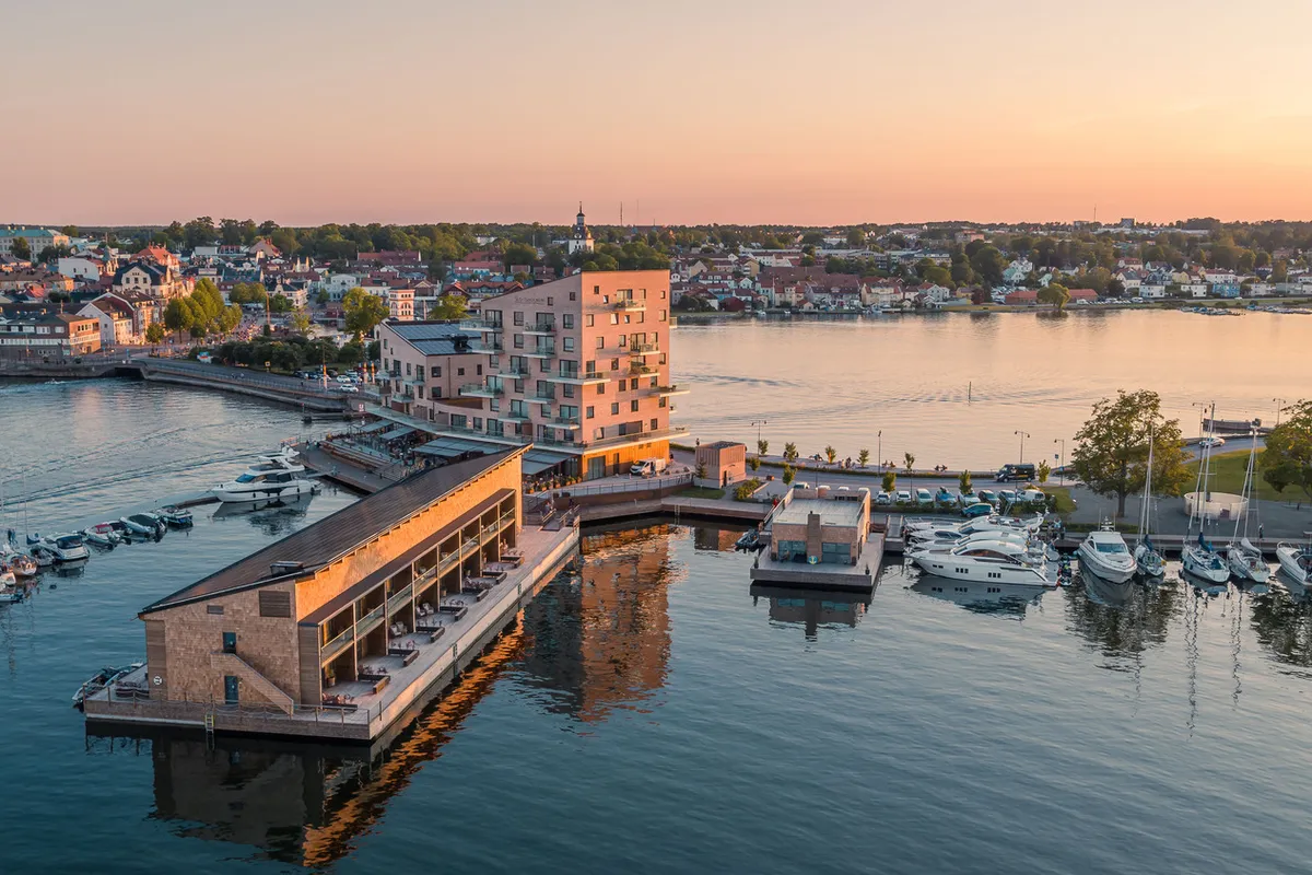 Slottsholmen marina in Västervik, Sweden