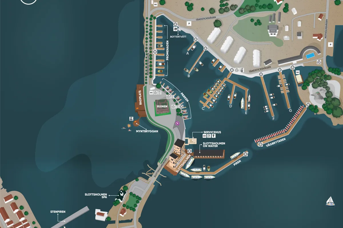 Slottsholmen marina in Västervik, Sweden — photo 5