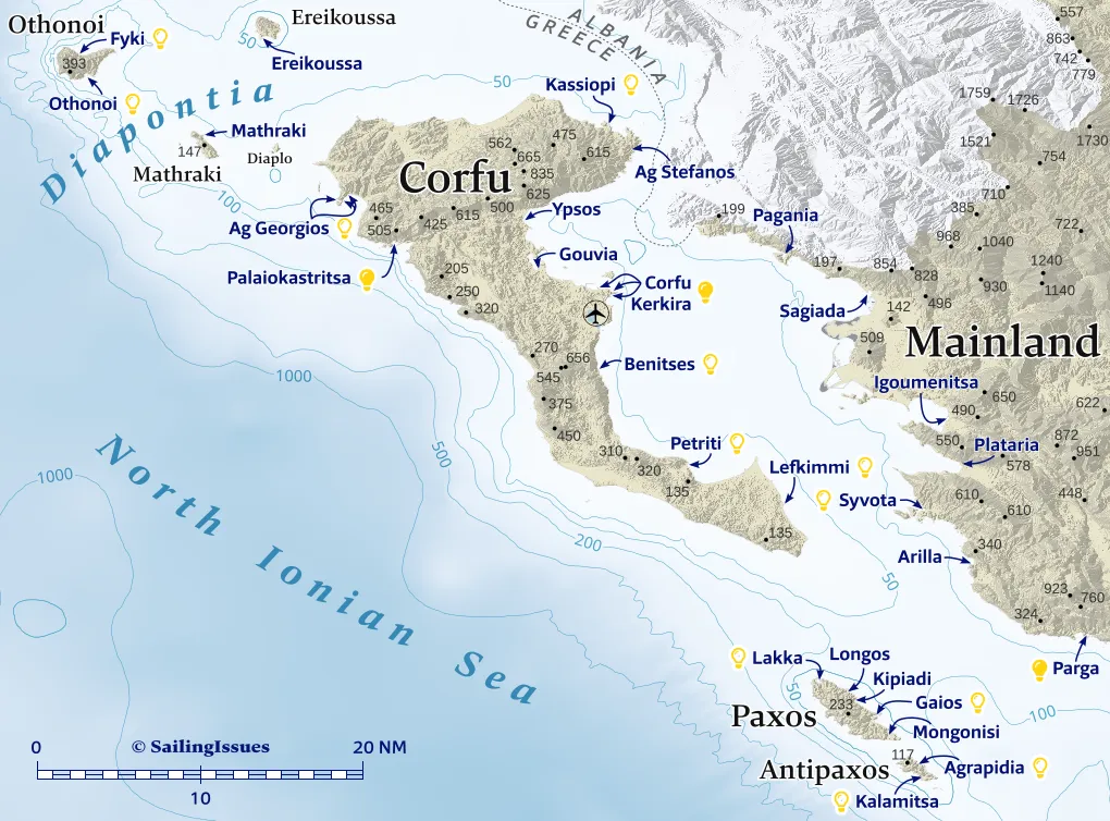 Gouvia Anchorage in Gouvia, Greece