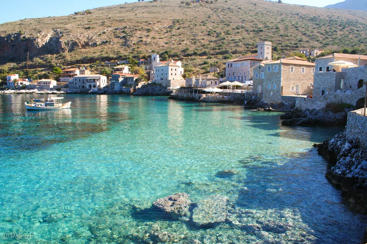 Spilio Bay in East Mani Municipal Unit, Greece