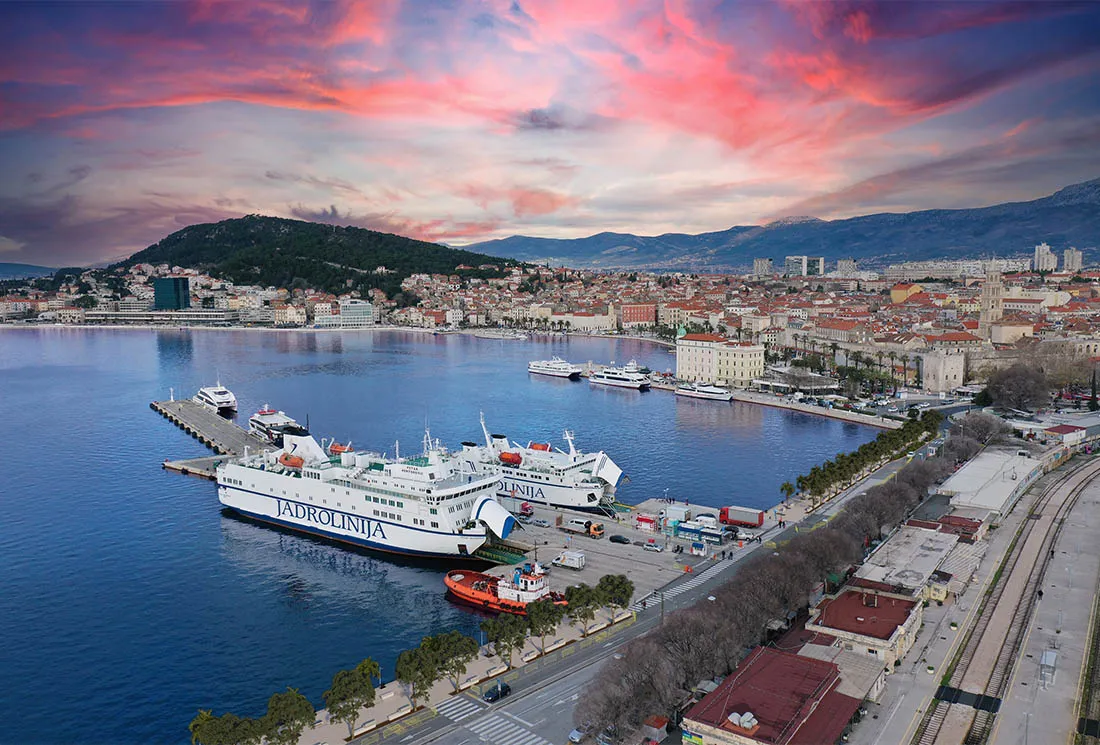 Trajektna luka Split, marina in Split, Croatia