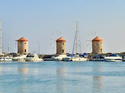 Rhodes, Mandraki Port, marina in Municipal Unit of Rhodes, Greece — photo 2
