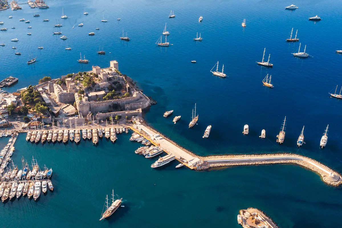Bodrum, Gümbet Marina in Bodrum, Turkey
