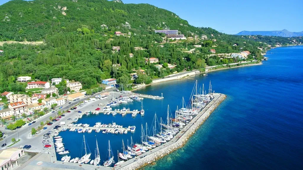 Corfu, Benitses Port Yacht Marina in Benitses, Greece