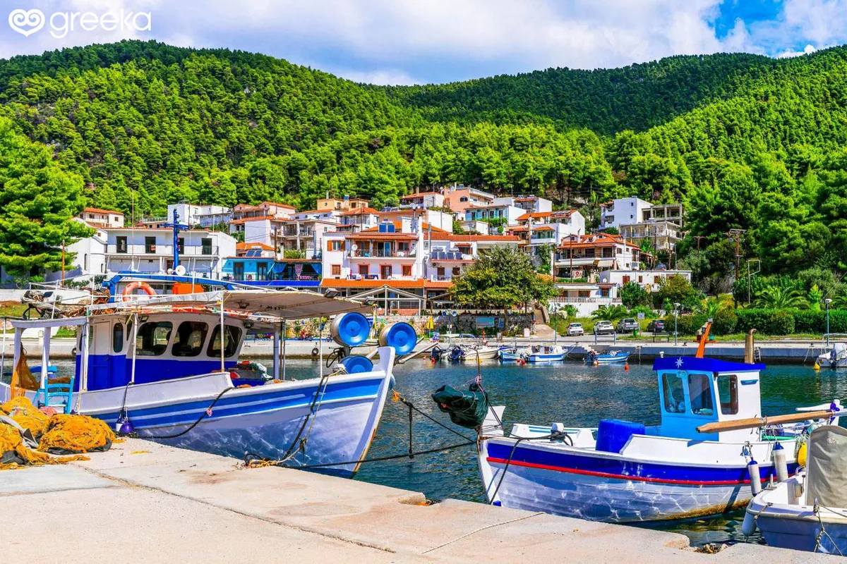 Skopelos, Neo Klima Harbor, marina in Neo Klima, Greece