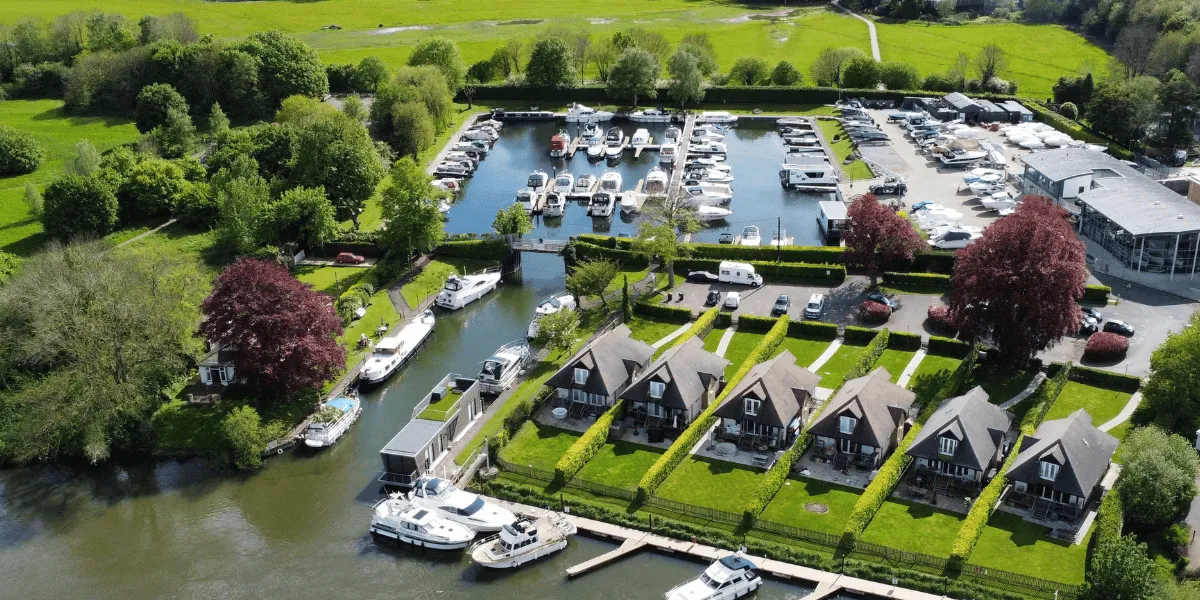 Chertsey Marina in Borough of Runnymede, United Kingdom