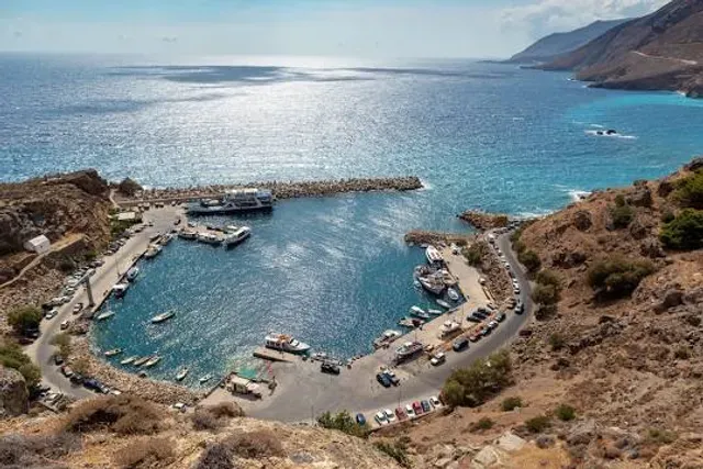 Port of Sfakia, marina in Hora Sfakion, Greece