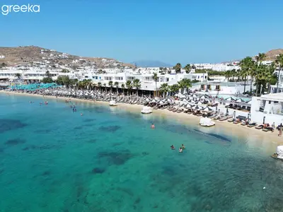 Ornos bay, marina in Ornos, Greece — photo 2