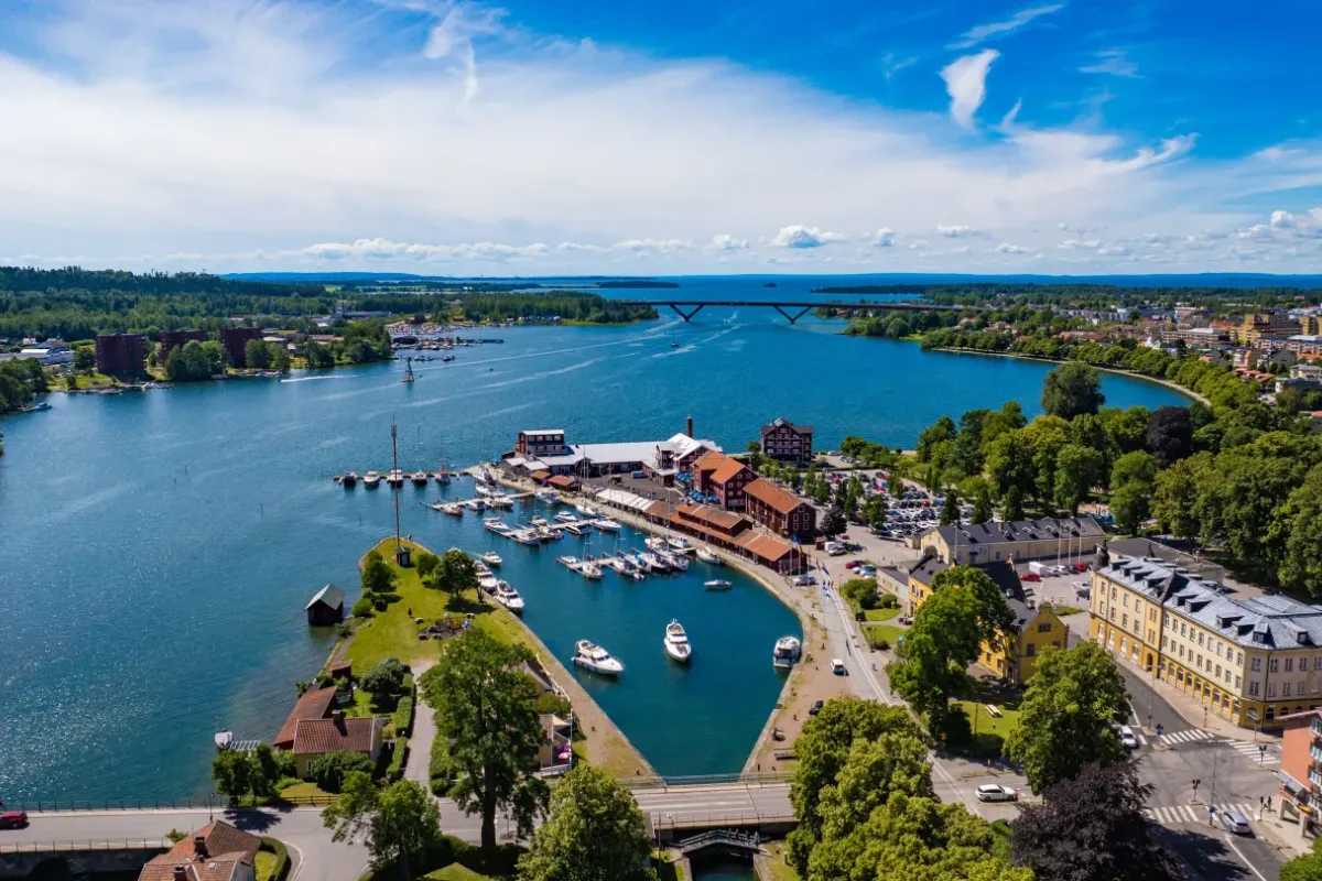 Motala Harbour, marina in Motala, Sweden