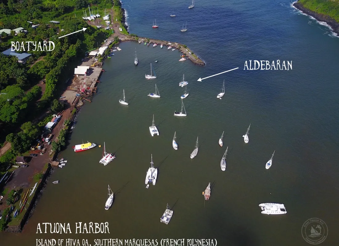 Atuona Port, marina in Hiva Oa, France