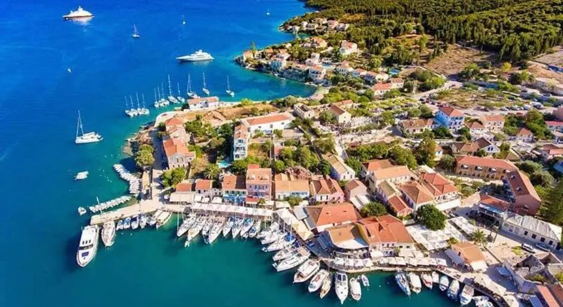 Fiskardo Marina in Fiskardo, Greece