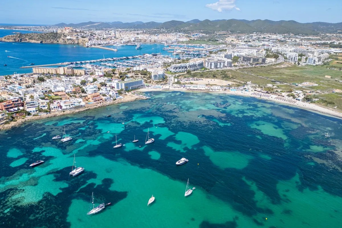 Playa de Talamanca, anchorage in Ibiza, Spain