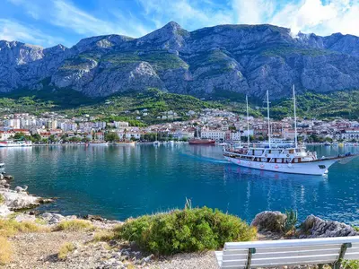 Makarska harbor, marina in Makarska, Croatia