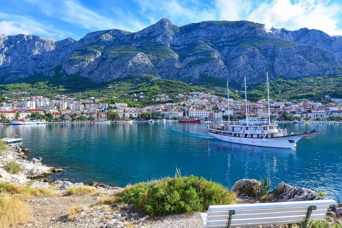 Makarska harbor, marina in Makarska, Croatia
