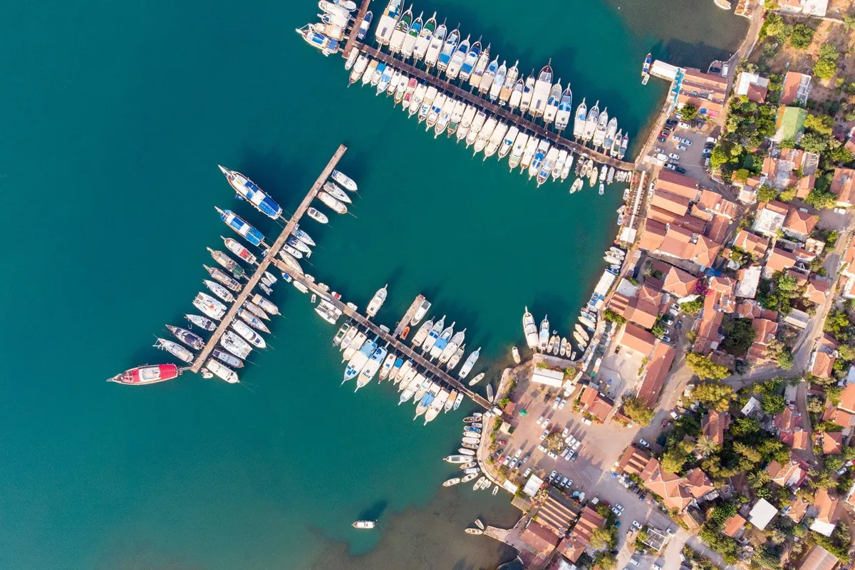 Kekova Üçağız Liman, marina in Demre, Turkey
