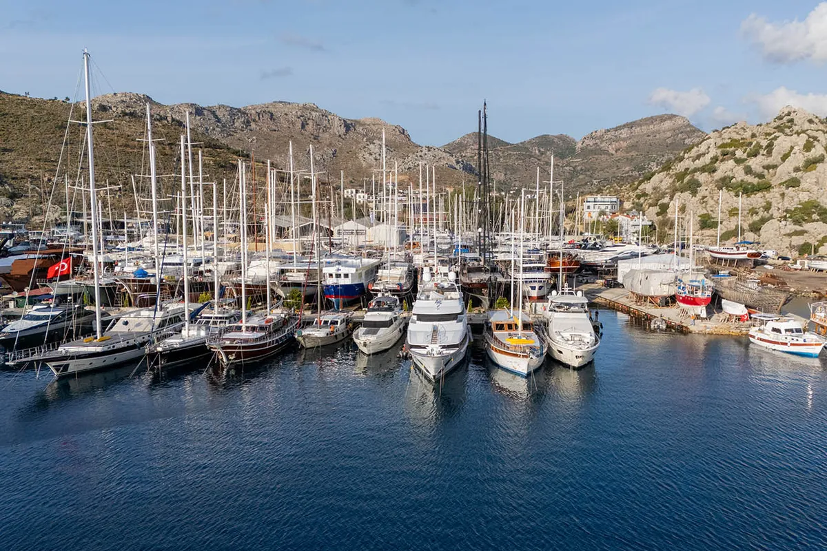 Bozburun pier, marina in Marmaris, Turkey