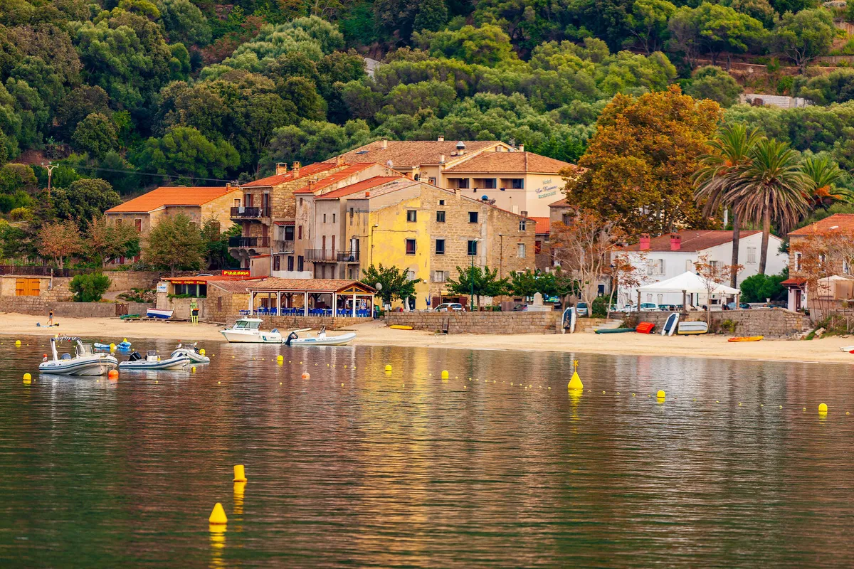 Plage de Campomoro, marina in Belvédère-Campomoro, France