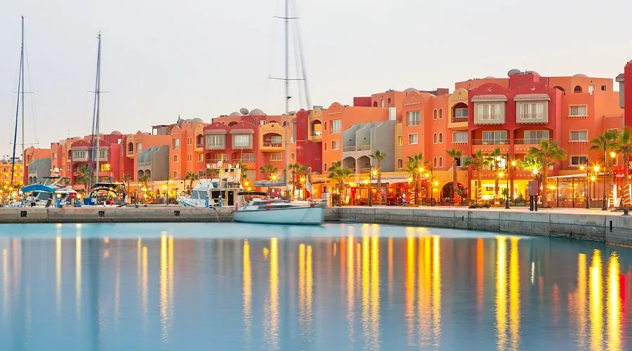 El Mashraniya Beach pier, marina in Hurghada, Egypt
