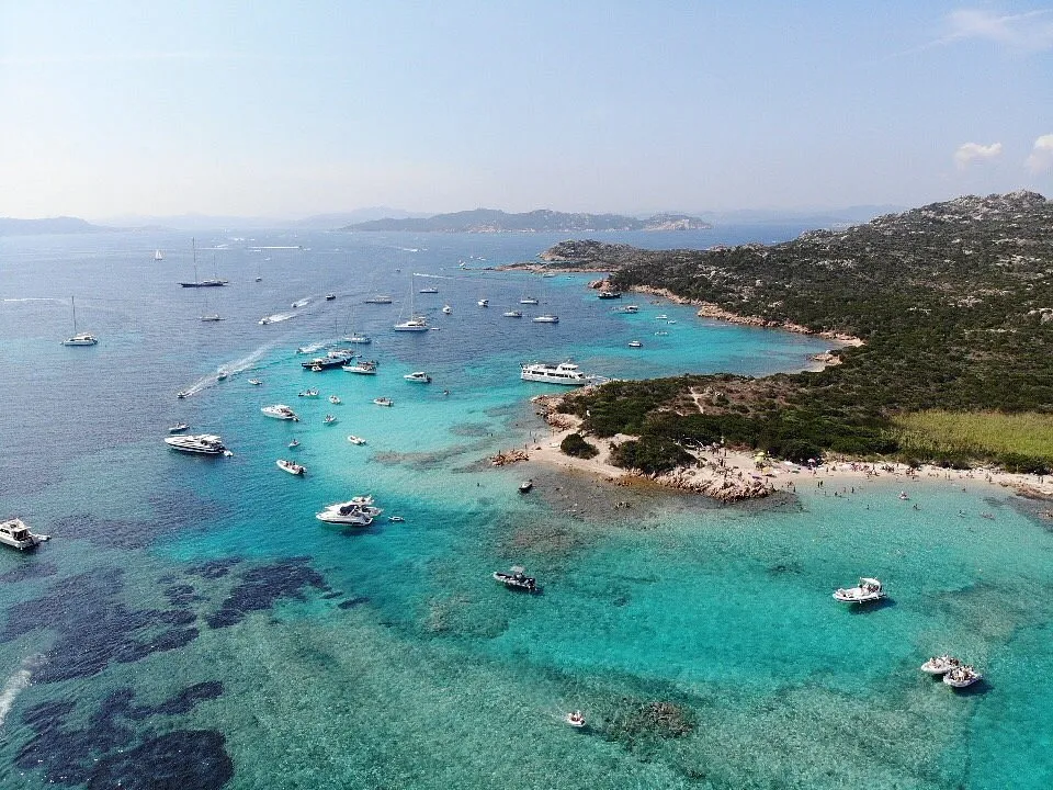 Spiaggia dei Cavalieri, anchorage in La Maddalena, Italy