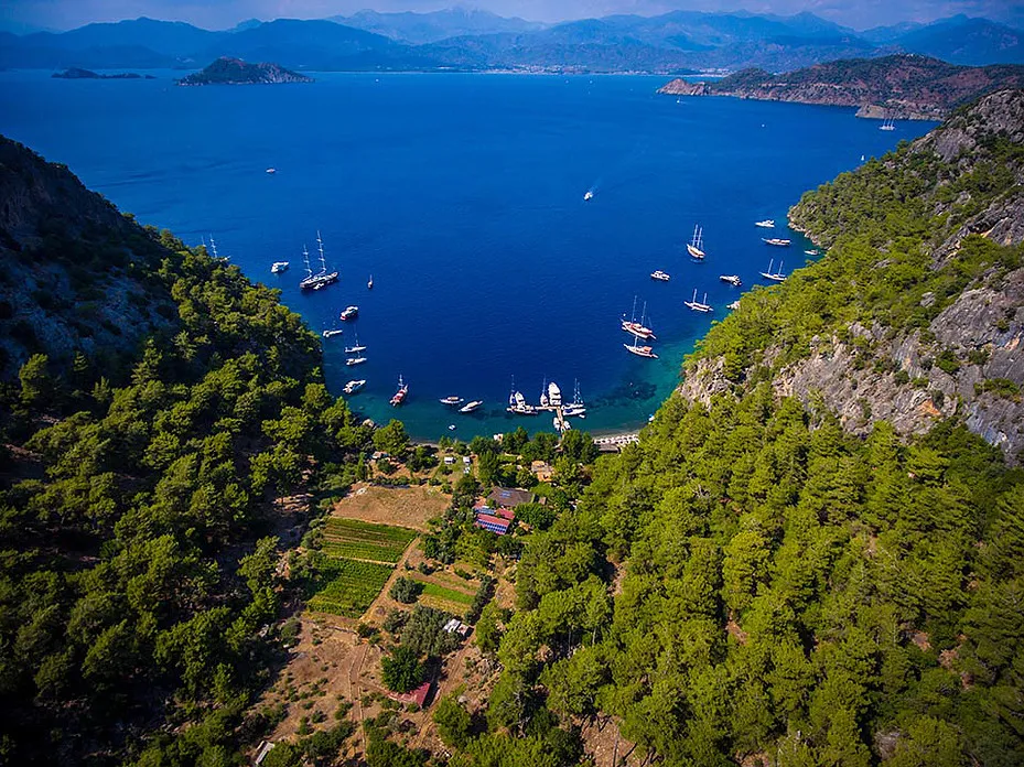 Pınaraltı Koyu, anchorage in Fethiye, Turkey