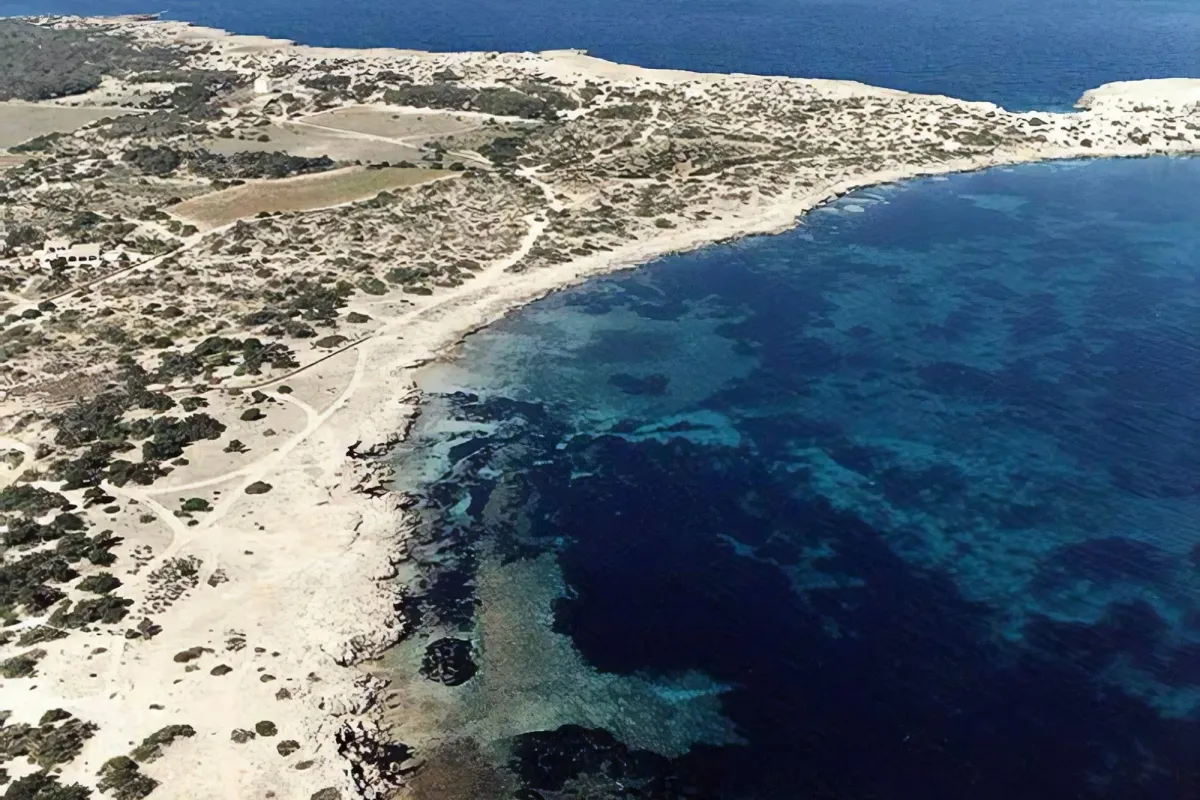 Caló de s'Oli Anchorage in Formentera, Spain