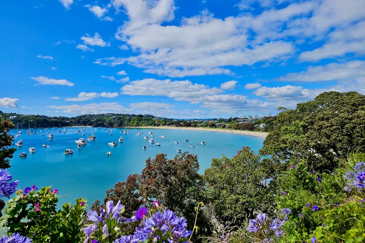 Oneroa Bay, anchorage in Waiheke, New Zealand