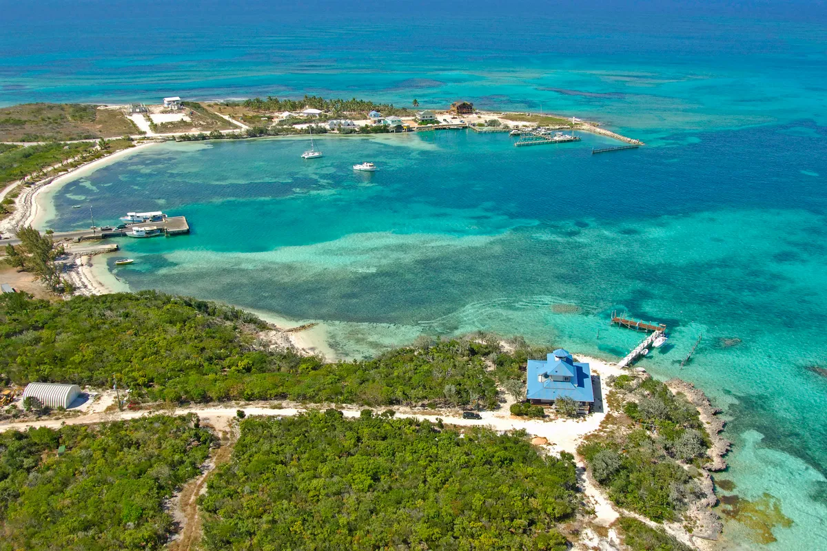 Clarence Town Harbour, anchorage in Long Island, Bahamas