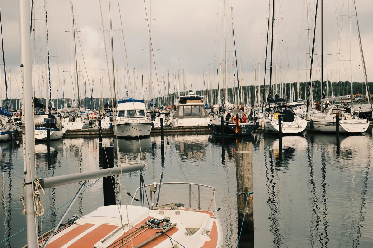 Middelfart city harbour, marina in Middelfart, Denmark
