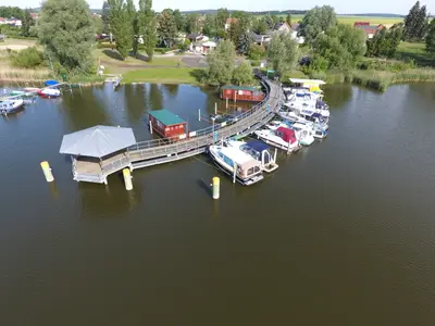 Seebrücke Radewege Marina in Radewege, Germany