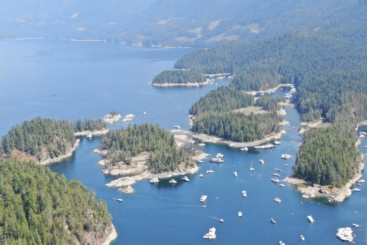 Prideaux Haven, anchorage in Area A (Malaspina/Toba), Canada
