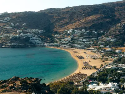 Karatzas Bay in Chora, Greece — photo 4