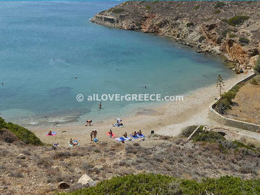 Tzamaria Bay in Chora, Greece