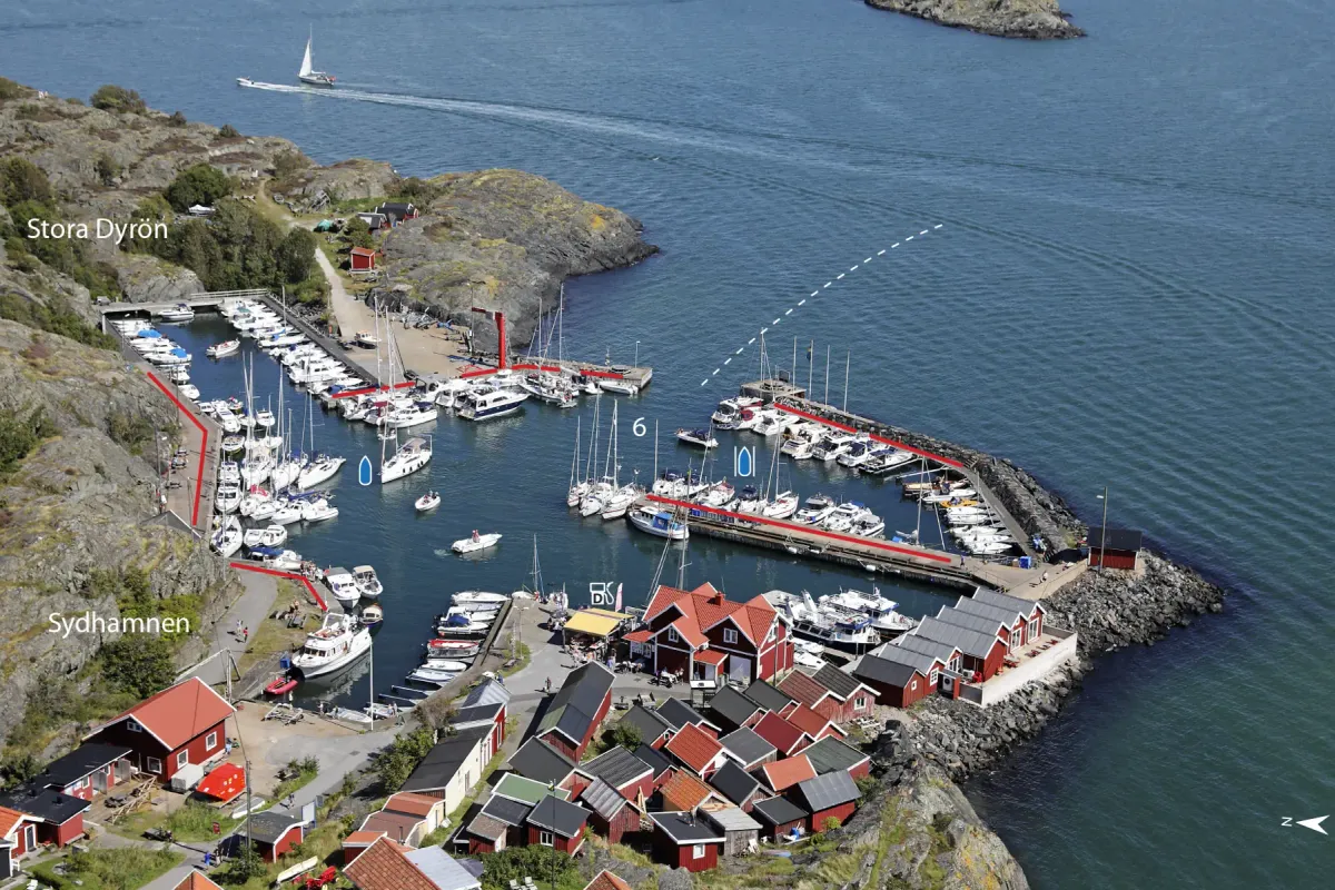 Stora Dyrön, Sydhamnen, marina in Stora Dyrön, Sweden