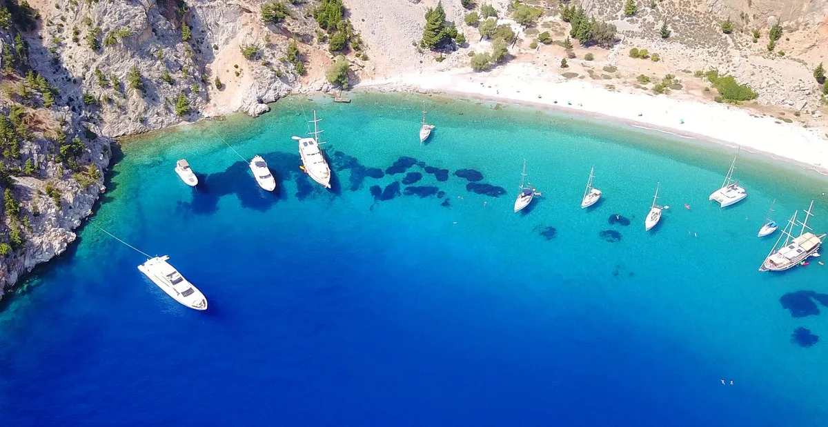 Bay of Saint George in Symi, Greece