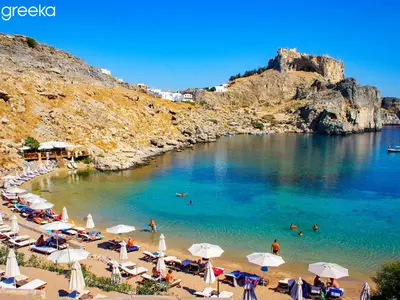 Saint Paul's Bay in Lindos, Greece