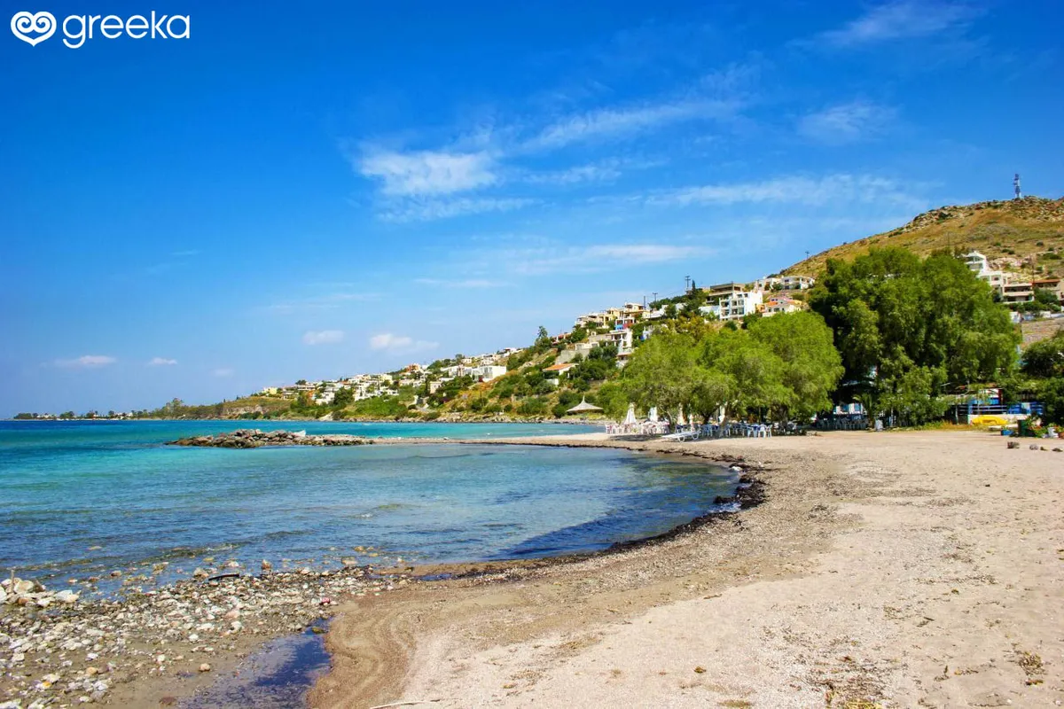 Marathonas Bay in Aegina, Greece