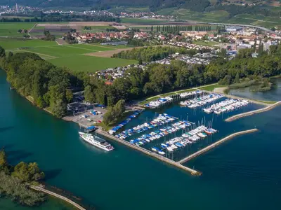 Le Landeron Marina in Le Landeron, Switzerland