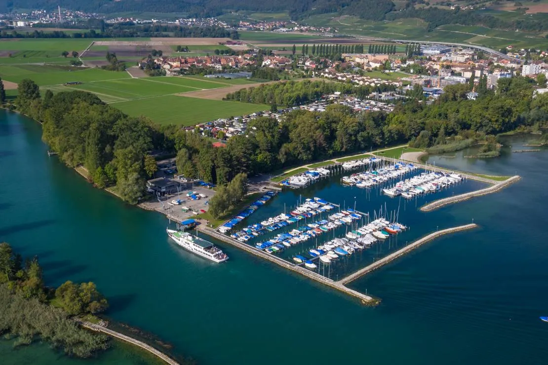 Le Landeron Marina in Le Landeron, Switzerland
