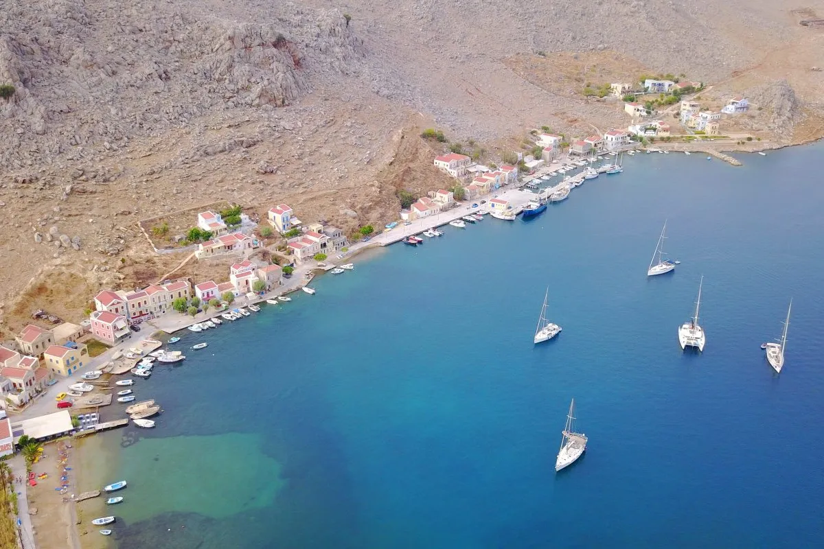 Tolios Bay in Symi, Greece