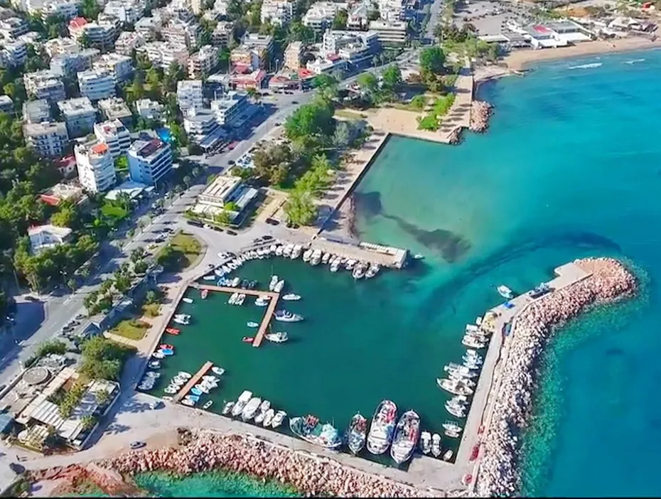 Varkiza Fish harbour, marina in Vari Municipal Unit, Greece