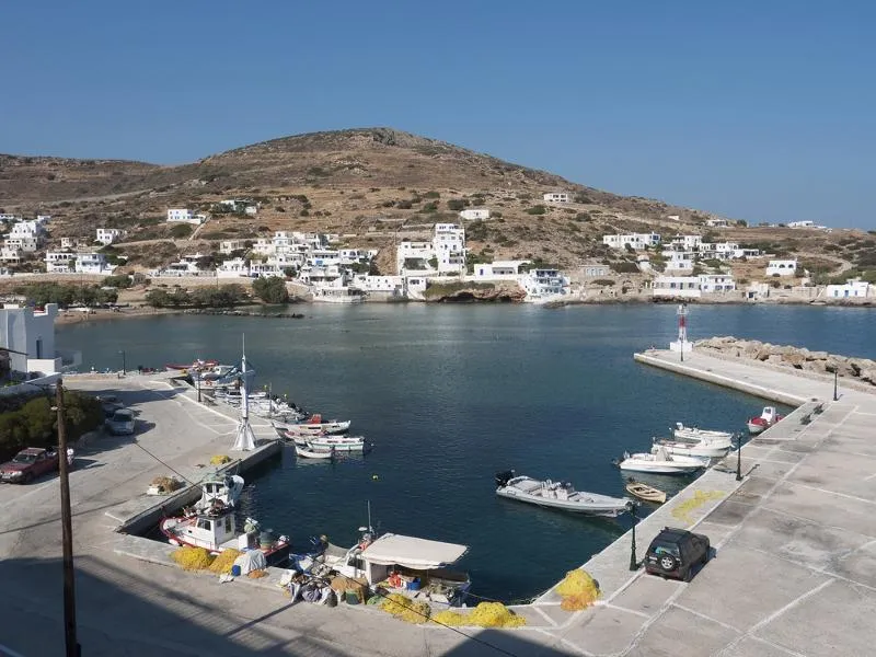 skala Small Harbour in Chora, Greece