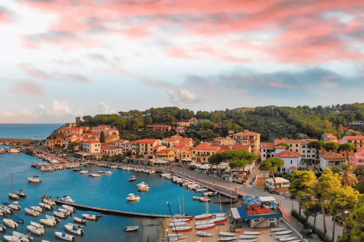 Marina di Campo Harbour in Marina di Campo, Italy