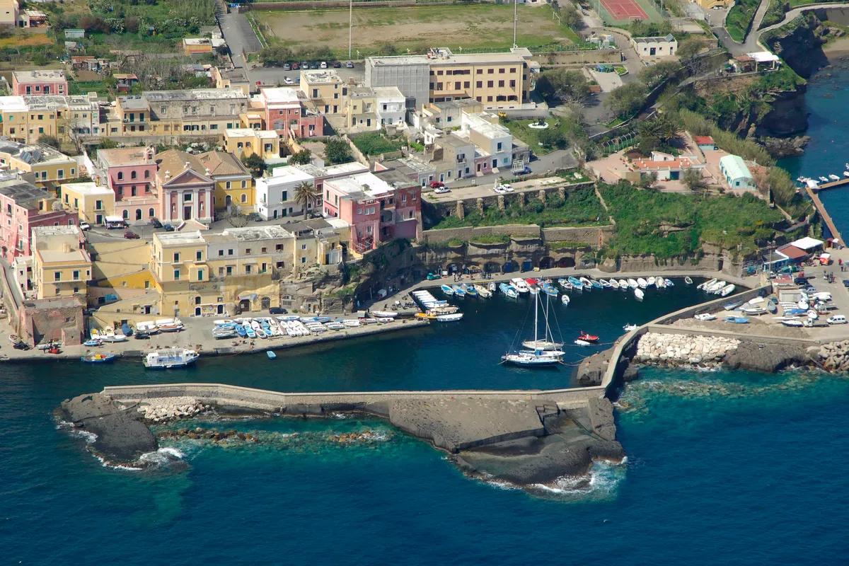 Ventotene Porto Vecchio Harbour, marina in Ventotene, Italy